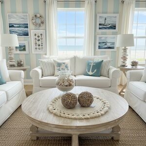 Seashell Decorative Ball Pair - Neutral Tones 4 Inch.